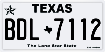 TX license plate BDL7112