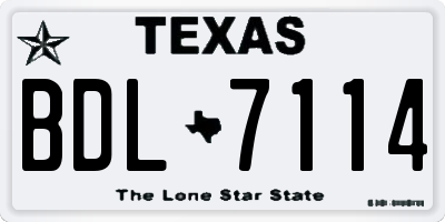 TX license plate BDL7114