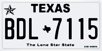 TX license plate BDL7115