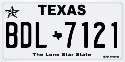 TX license plate BDL7121