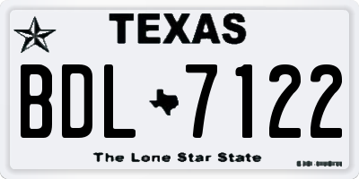 TX license plate BDL7122