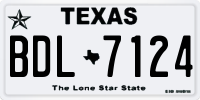 TX license plate BDL7124