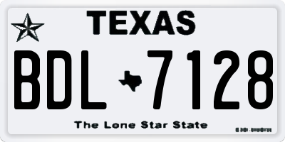 TX license plate BDL7128