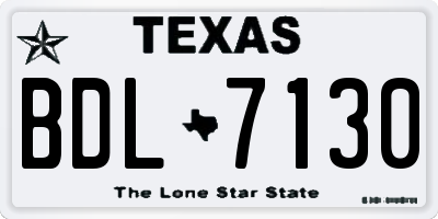 TX license plate BDL7130