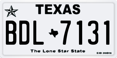 TX license plate BDL7131