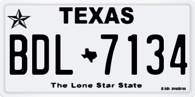 TX license plate BDL7134
