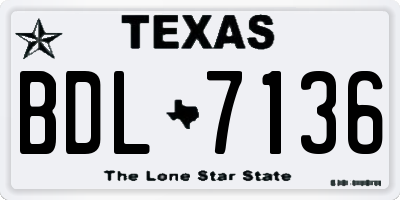 TX license plate BDL7136