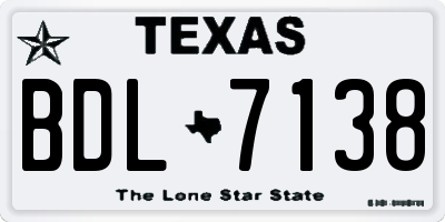 TX license plate BDL7138