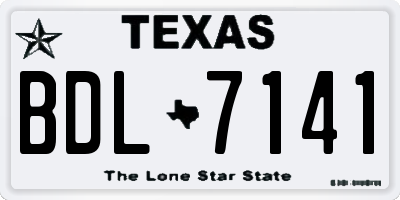 TX license plate BDL7141
