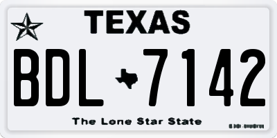 TX license plate BDL7142