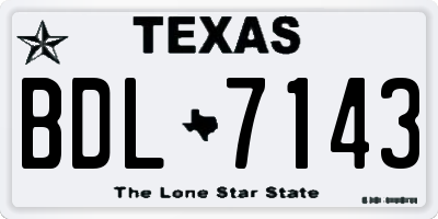 TX license plate BDL7143