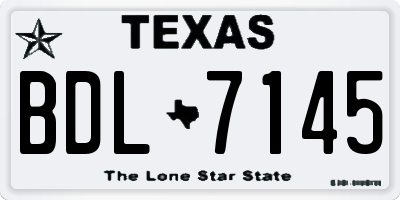 TX license plate BDL7145