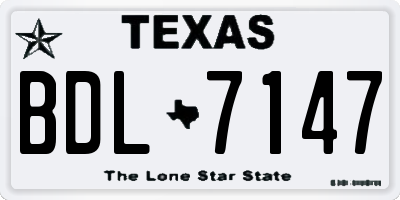 TX license plate BDL7147