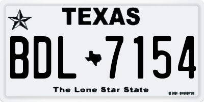 TX license plate BDL7154