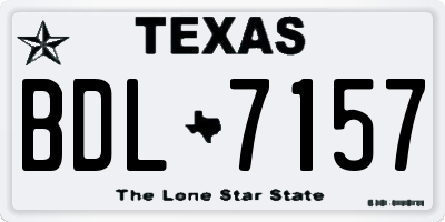 TX license plate BDL7157