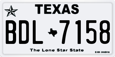 TX license plate BDL7158