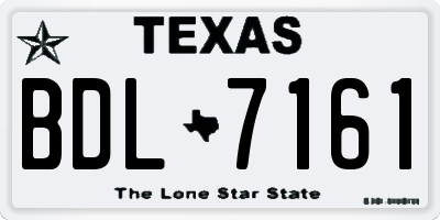 TX license plate BDL7161