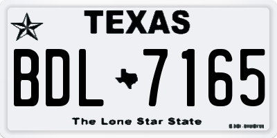 TX license plate BDL7165