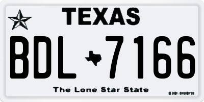 TX license plate BDL7166