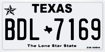 TX license plate BDL7169