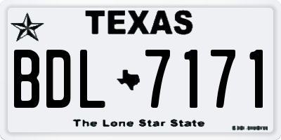 TX license plate BDL7171