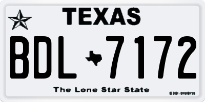 TX license plate BDL7172