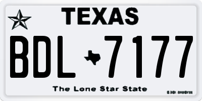 TX license plate BDL7177