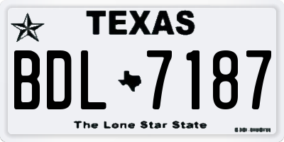 TX license plate BDL7187