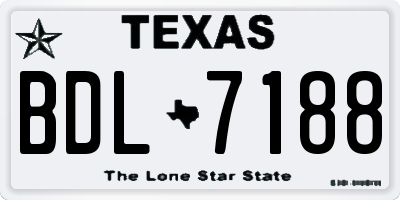TX license plate BDL7188