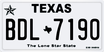 TX license plate BDL7190