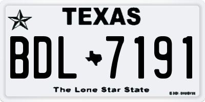 TX license plate BDL7191
