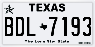 TX license plate BDL7193