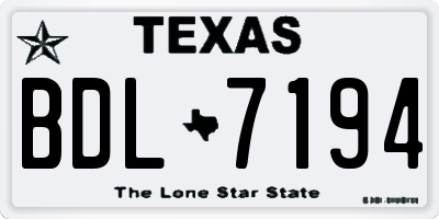 TX license plate BDL7194