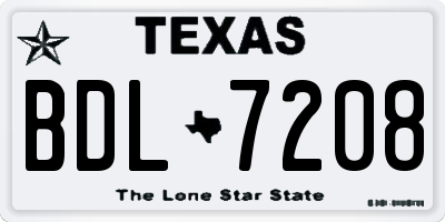 TX license plate BDL7208