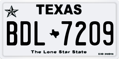 TX license plate BDL7209