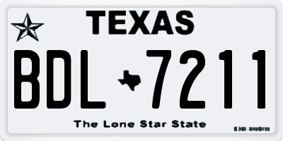 TX license plate BDL7211