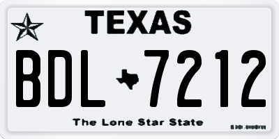 TX license plate BDL7212