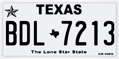 TX license plate BDL7213
