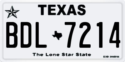 TX license plate BDL7214