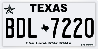 TX license plate BDL7220