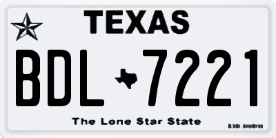 TX license plate BDL7221