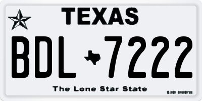 TX license plate BDL7222