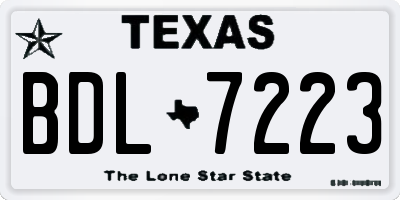 TX license plate BDL7223