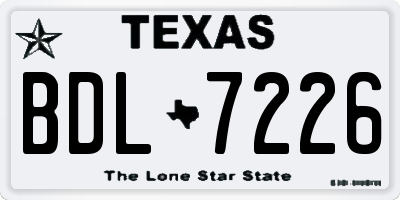 TX license plate BDL7226