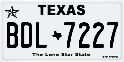 TX license plate BDL7227