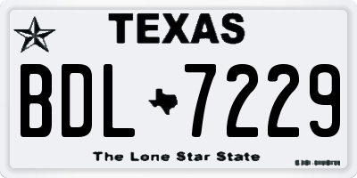 TX license plate BDL7229