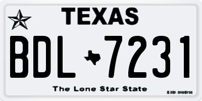 TX license plate BDL7231