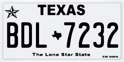 TX license plate BDL7232