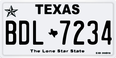 TX license plate BDL7234
