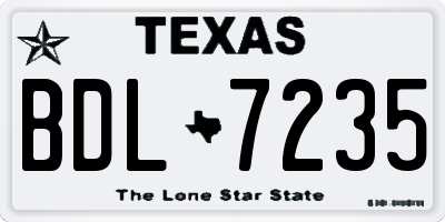 TX license plate BDL7235